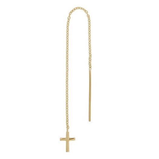 Nordahl Andersen Pierce52 ørekæde i 8 eller 14 karat guld med kors i enkelt og minimalistisk design.